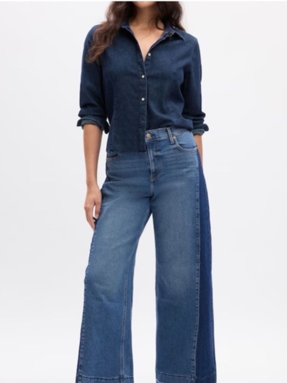 Gap Wide Legged High Rise 2-Toned Jeans - Size 4/27